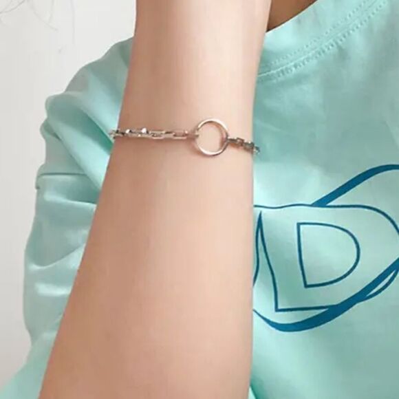 The Glam Rock Silver 925 multi media Chain Bracelet - Picture 1 of 3